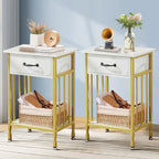 VECELO Modern Nightstand Set of 2 with Drawer and Storage Shelf