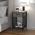 VECELO Modern Nightstand Set of 2 with Drawer and Storage Shelf
