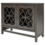 Wood Accent Buffet Sideboard Storage Cabinet with Doors and Adjustable Shelf