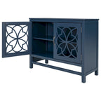 Wood Accent Buffet Sideboard Storage Cabinet with Doors and Adjustable Shelf