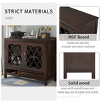 Wood Accent Buffet Sideboard Storage Cabinet with Doors and Adjustable Shelf