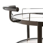 SAFAVIEH Sueann 3 Tier Round Bar Cart-Gold / Tea - 22.1 x 19.7 x 34.3 - 22Wx20Dx34H
