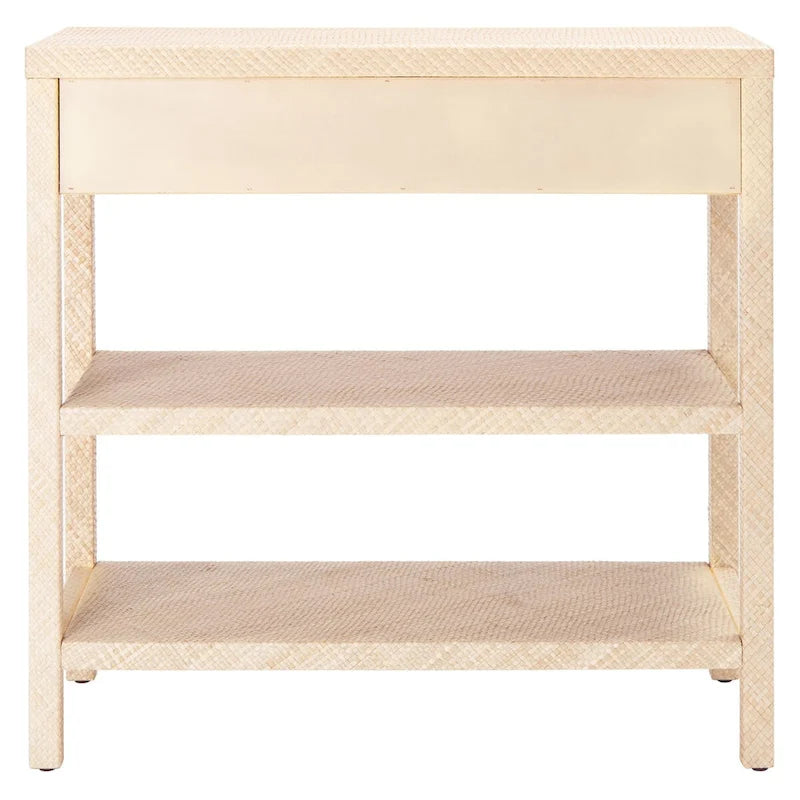 Light Natural Raffia/ Gold Console Table - 31 W x 14 L x 30 H