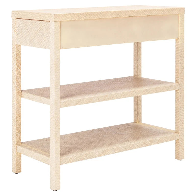 Light Natural Raffia/ Gold Console Table - 31 W x 14 L x 30 H