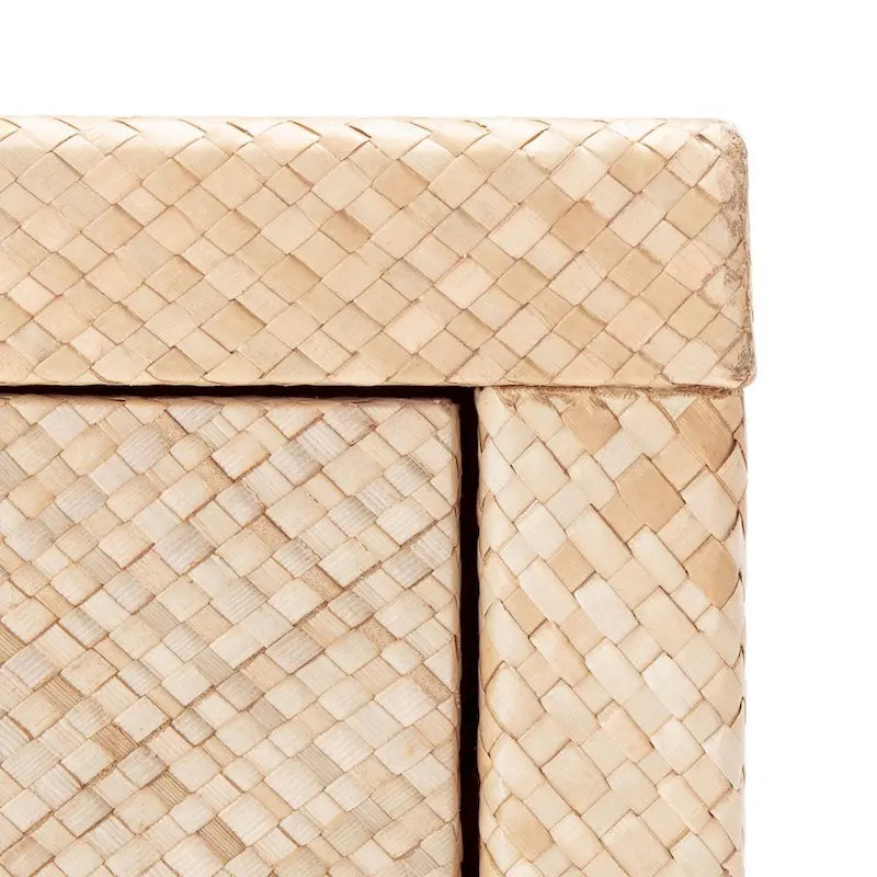Light Natural Raffia/ Gold Console Table - 31 W x 14 L x 30 H