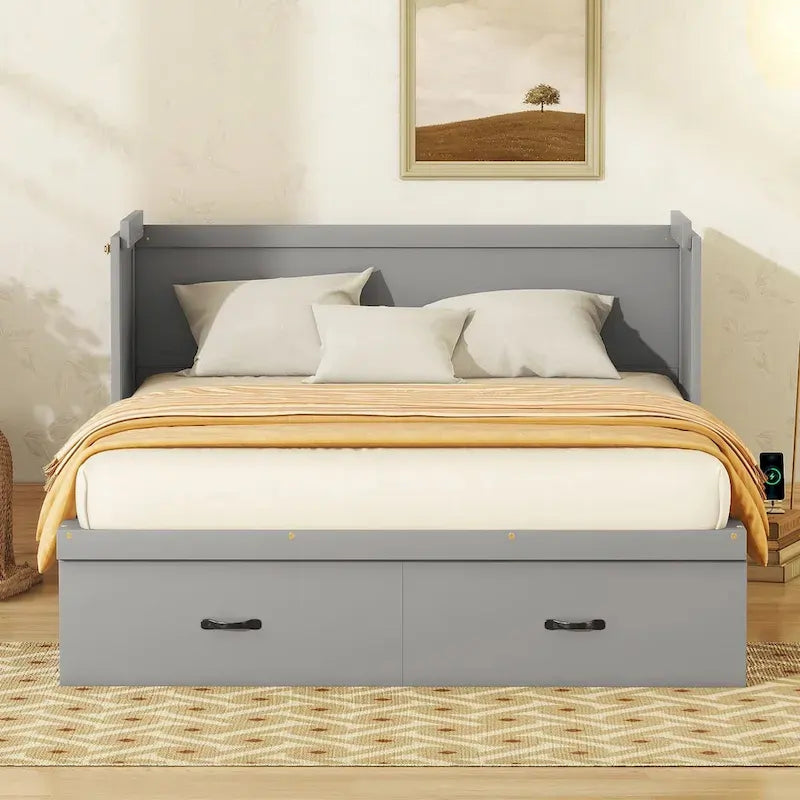 Murphy Bed with USB Port and a Large Drawer