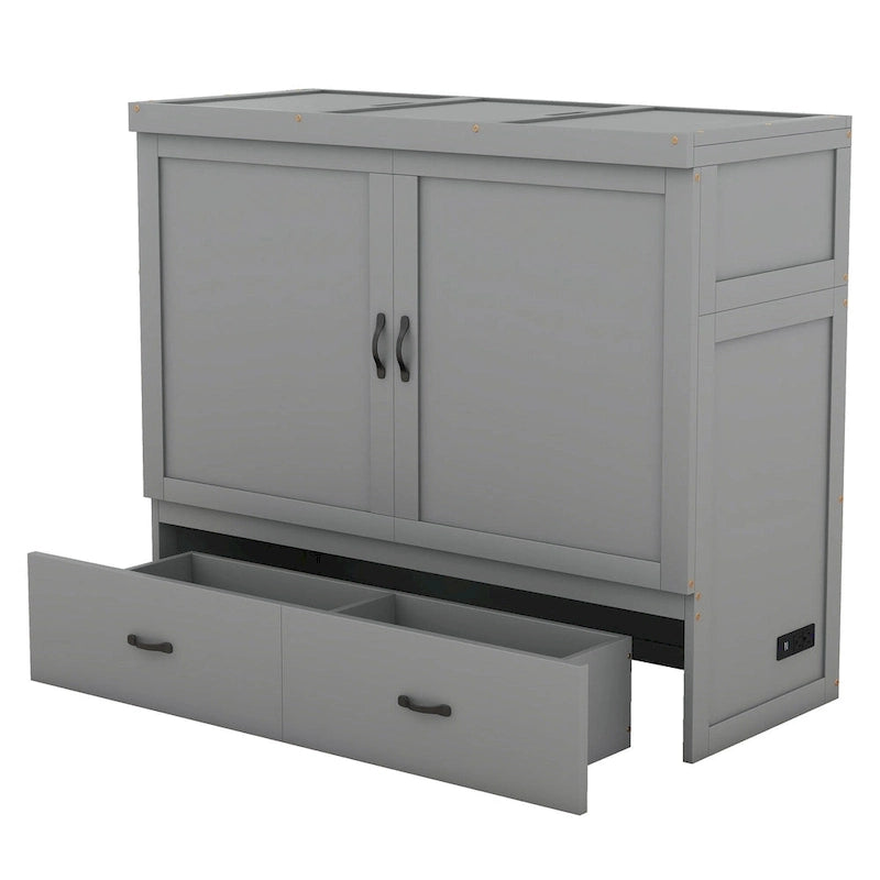 Murphy Bed with USB Port and a Large Drawer