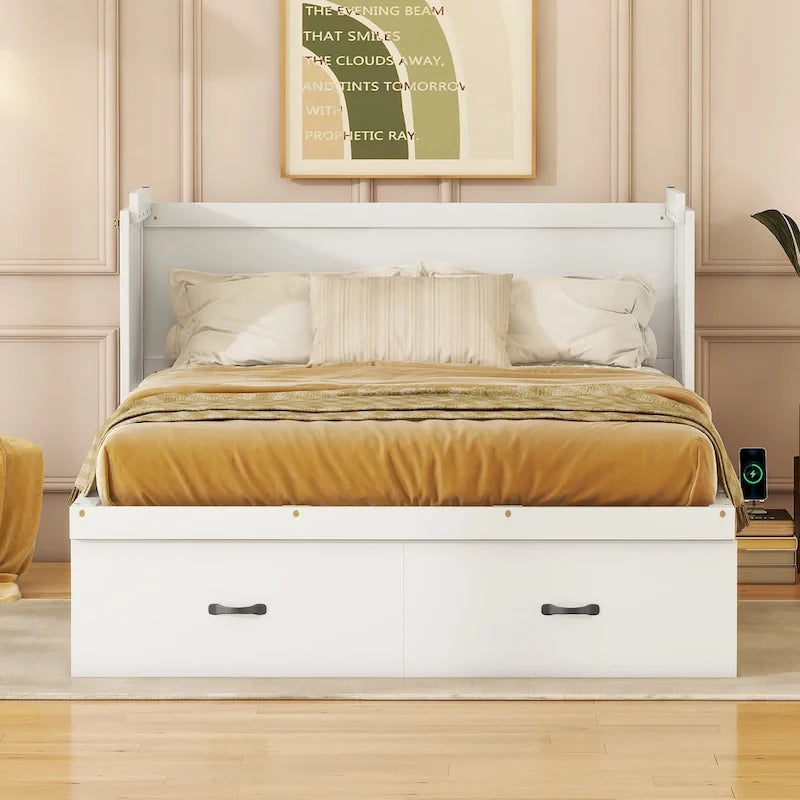 Murphy Bed with USB Port and a Large Drawer