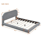 Full Size Upholstered Platform Bed with Thick Fabric