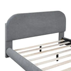 Full Size Upholstered Platform Bed with Thick Fabric