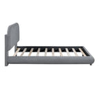 Full Size Upholstered Platform Bed with Thick Fabric