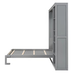 Merax Murphy Bed Wall Bed with Shelves