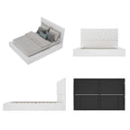 Queen/King Designer Bed Frame with LED Ambiance Lighting PU Leather