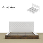 Queen/King Designer Bed Frame with LED Ambiance Lighting PU Leather