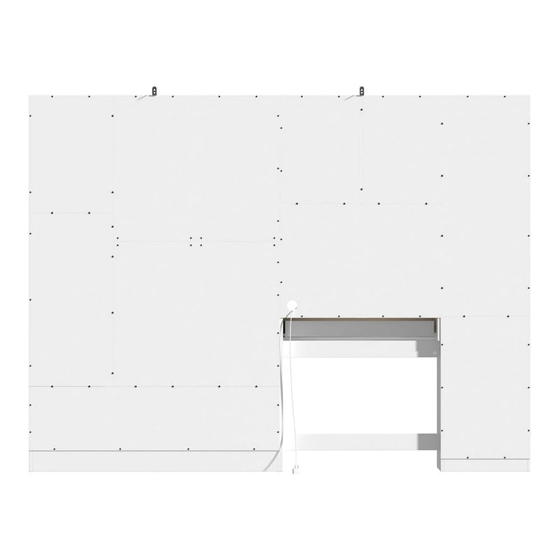Workspace and Wardrobe Combo Storage Furniture Set with Deluxe Vanity