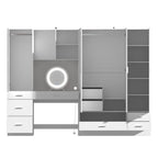 Workspace and Wardrobe Combo Storage Furniture Set with Deluxe Vanity
