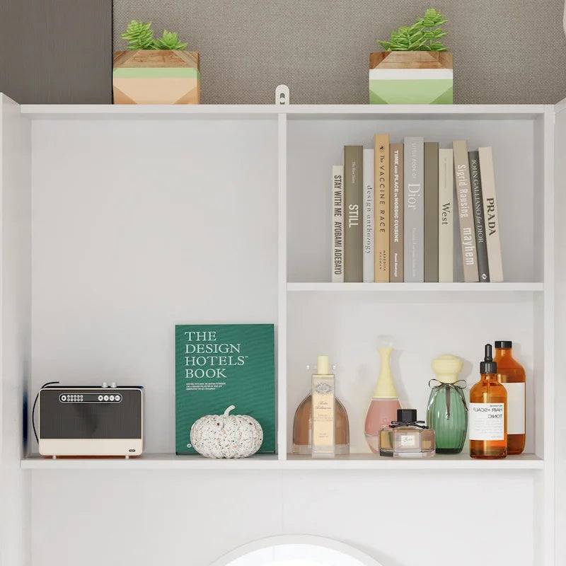 Workspace and Wardrobe Combo Storage Furniture Set with Deluxe Vanity