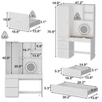 Workspace and Wardrobe Combo Storage Furniture Set with Deluxe Vanity
