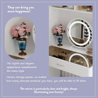 Workspace and Wardrobe Combo Storage Furniture Set with Deluxe Vanity
