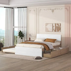 Full Bed Frame With Twin Size Trundle And 2 Drawers