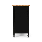 Modern Wooden Kitchen Cart with Wheels Drawer and Cabinet by Christopher Knight Home
