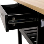Modern Wooden Kitchen Cart with Wheels Drawer and Cabinet by Christopher Knight Home