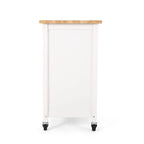 Modern Wooden Kitchen Cart with Wheels Drawer and Cabinet by Christopher Knight Home