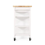 Modern Wooden Kitchen Cart with Wheels Drawer and Cabinet by Christopher Knight Home