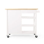 Modern Wooden Kitchen Cart with Wheels Drawer and Cabinet by Christopher Knight Home