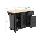 Modern Stylish Wooden Storage Kitchen Island Cart with a Drop Leaf