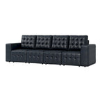 Aurora Genuine Leather Ottoman with Tufted Design by HULALA HOME