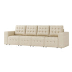 Aurora Genuine Leather Ottoman with Tufted Design by HULALA HOME
