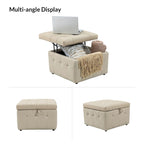 Aurora Genuine Leather Ottoman with Tufted Design by HULALA HOME