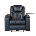PU Leather Power Recliner Chair with Power Adjustable Headrest, USB Port, Storage Arms, Cup Holder Swivel Tray Table