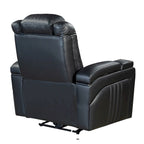 PU Leather Power Recliner Chair with Power Adjustable Headrest, USB Port, Storage Arms, Cup Holder Swivel Tray Table