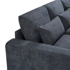 Modern Convertible Large L-shaped Feather Filled Sectional Sofa with Reversible Chaise - 129.9W x 72D x 31.5H