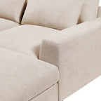 Modern Convertible Large L-shaped Feather Filled Sectional Sofa with Reversible Chaise - 129.9W x 72D x 31.5H