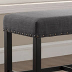 Fabric Counter Height Dining Bench with Nailhead Trim