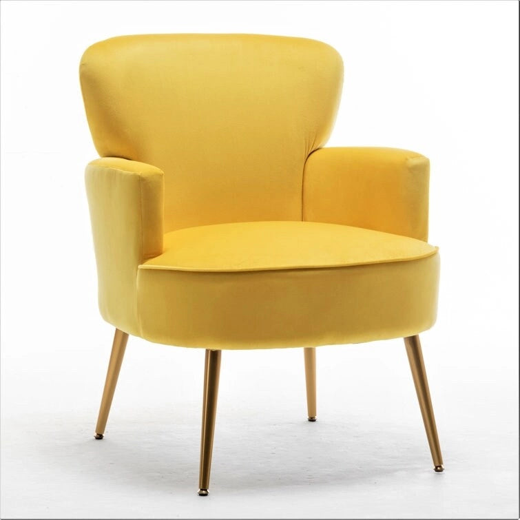 US Pride Furniture Stylish Velvet Armchair with Gold Metal Legs Comfortable Accent Chair