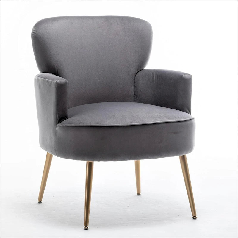 US Pride Furniture Stylish Velvet Armchair with Gold Metal Legs Comfortable Accent Chair