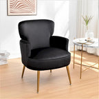 US Pride Furniture Stylish Velvet Armchair with Gold Metal Legs Comfortable Accent Chair