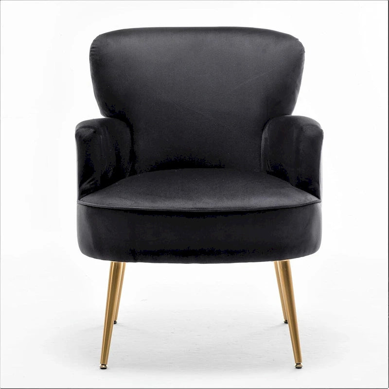 US Pride Furniture Stylish Velvet Armchair with Gold Metal Legs Comfortable Accent Chair