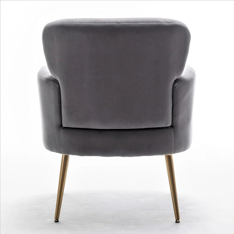 US Pride Furniture Stylish Velvet Armchair with Gold Metal Legs Comfortable Accent Chair
