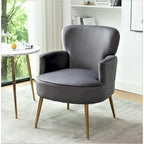US Pride Furniture Stylish Velvet Armchair with Gold Metal Legs Comfortable Accent Chair