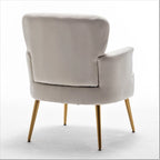 US Pride Furniture Stylish Velvet Armchair with Gold Metal Legs Comfortable Accent Chair