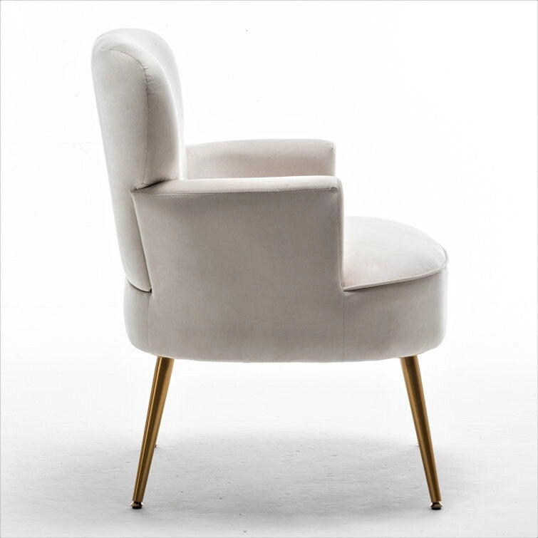 US Pride Furniture Stylish Velvet Armchair with Gold Metal Legs Comfortable Accent Chair