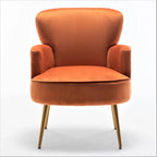 US Pride Furniture Stylish Velvet Armchair with Gold Metal Legs Comfortable Accent Chair
