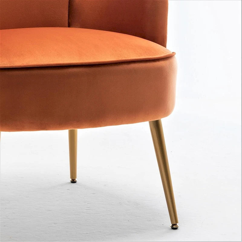 US Pride Furniture Stylish Velvet Armchair with Gold Metal Legs Comfortable Accent Chair