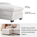 123*55U-shaped Sofa with Console, Cupholders and USB Ports, 6-seat Upholstered Symmetrical Sleeper Couch Set with Chaise