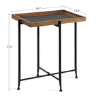 Kate and Laurel Macabe Wood and Iron Accent Table - 19.75x13.5x23.25